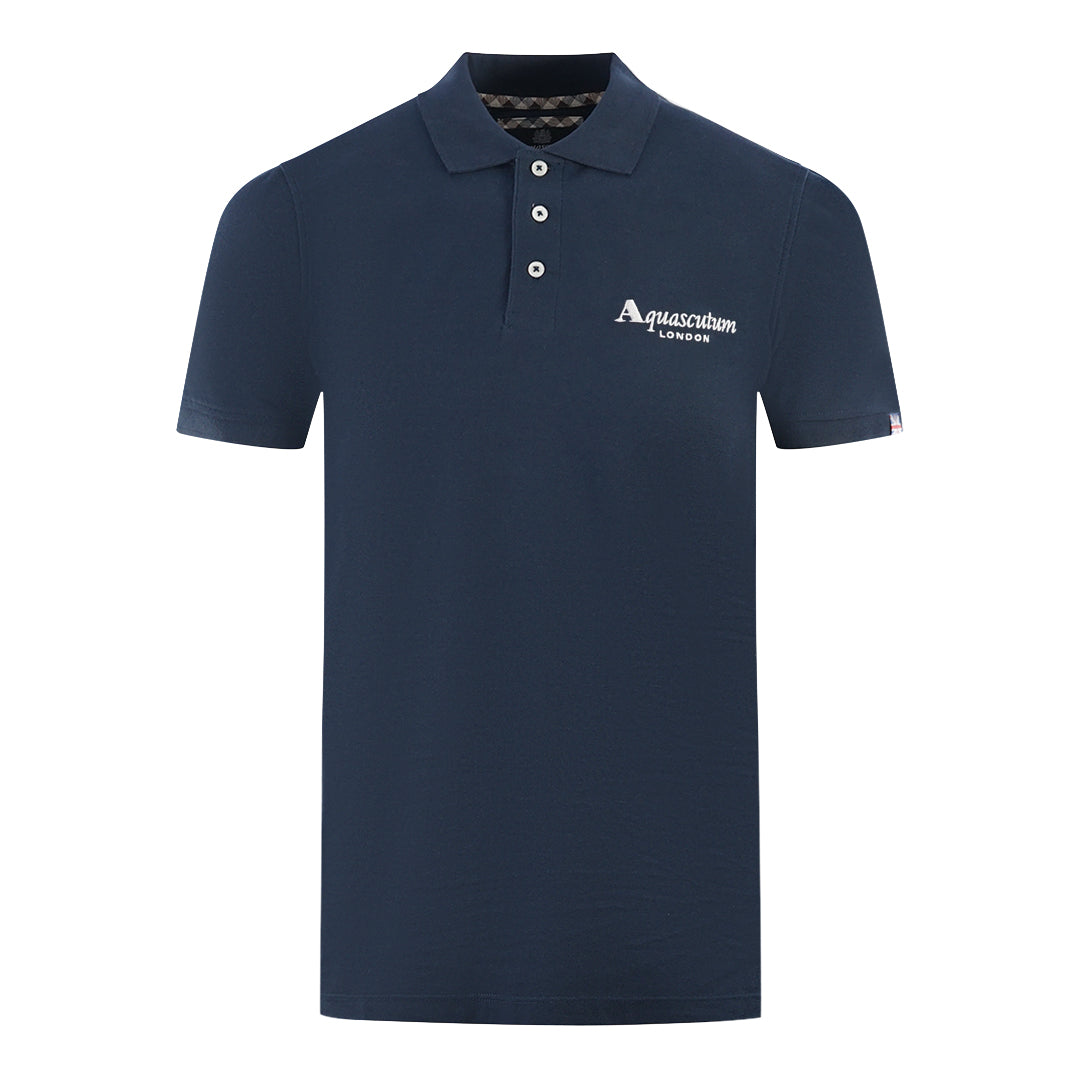 Aquascutum London Classic Navy Blue Polo Shirt