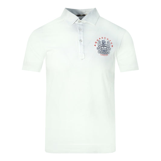 Aquascutum Aldis London Logo White Polo Shirt