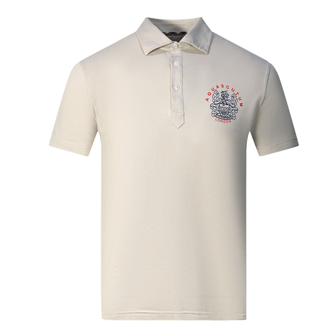 Aquascutum Aldis London Logo Beige Polo Shirt