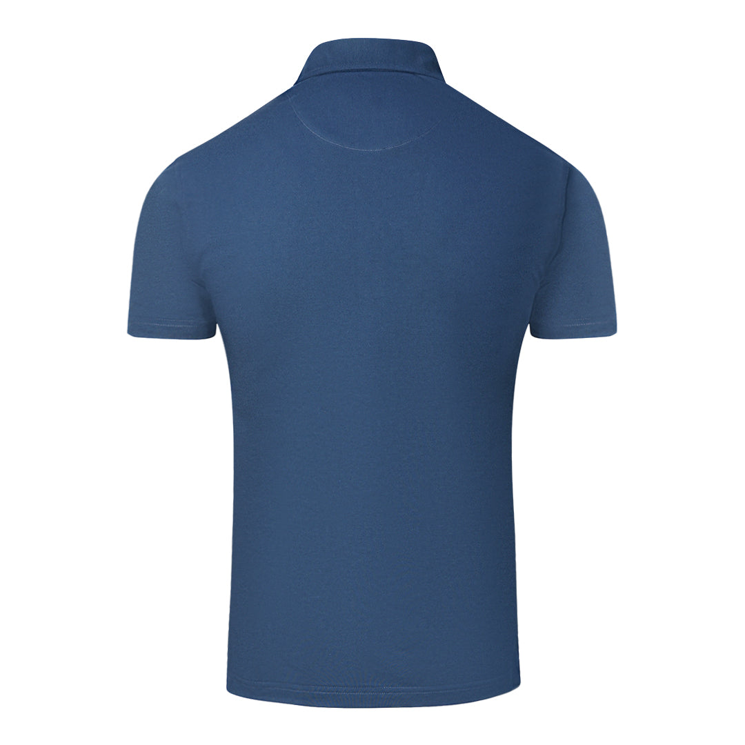 Aquascutum Aldis London Logo Blue Polo Shirt