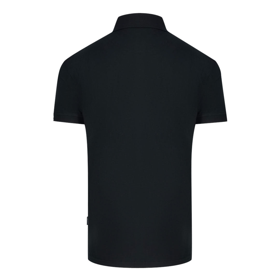 Aquascutum Aldis Brand London Logo Black Polo Shirt