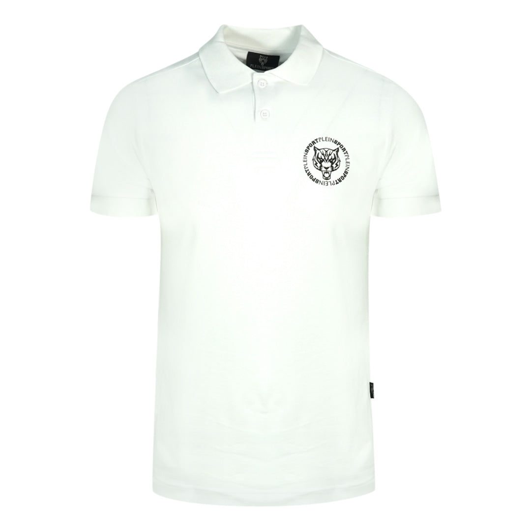 Plein Sport Circle Chest Logo White Polo Shirt