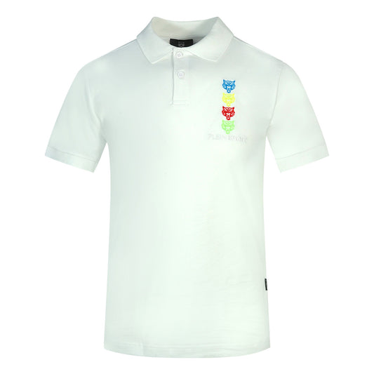 Plein Sport Tiger Head Logo White Polo Shirt