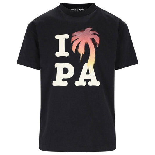 Palm Angels I Love PA Logo Black T-Shirt