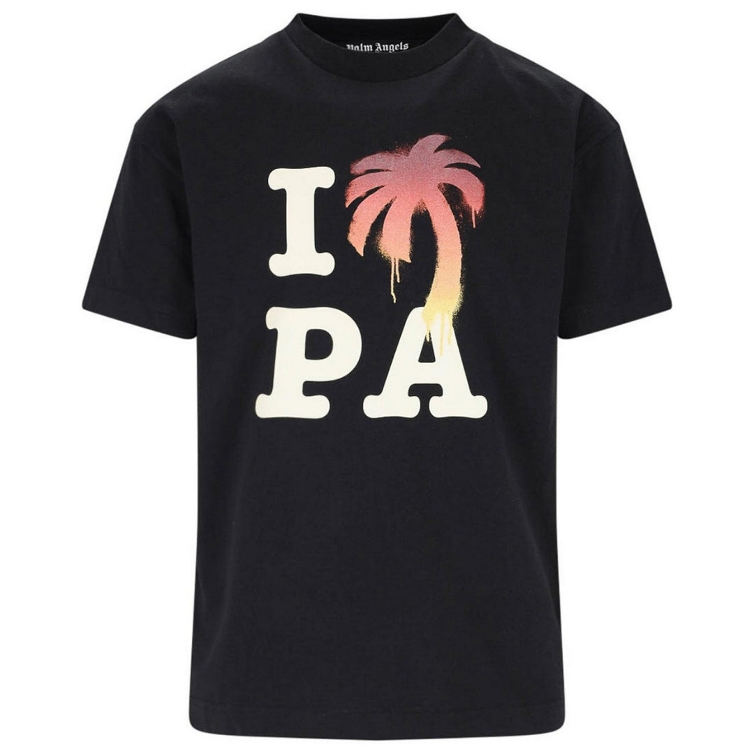 Palm Angels I Love PA Logo Black T-Shirt