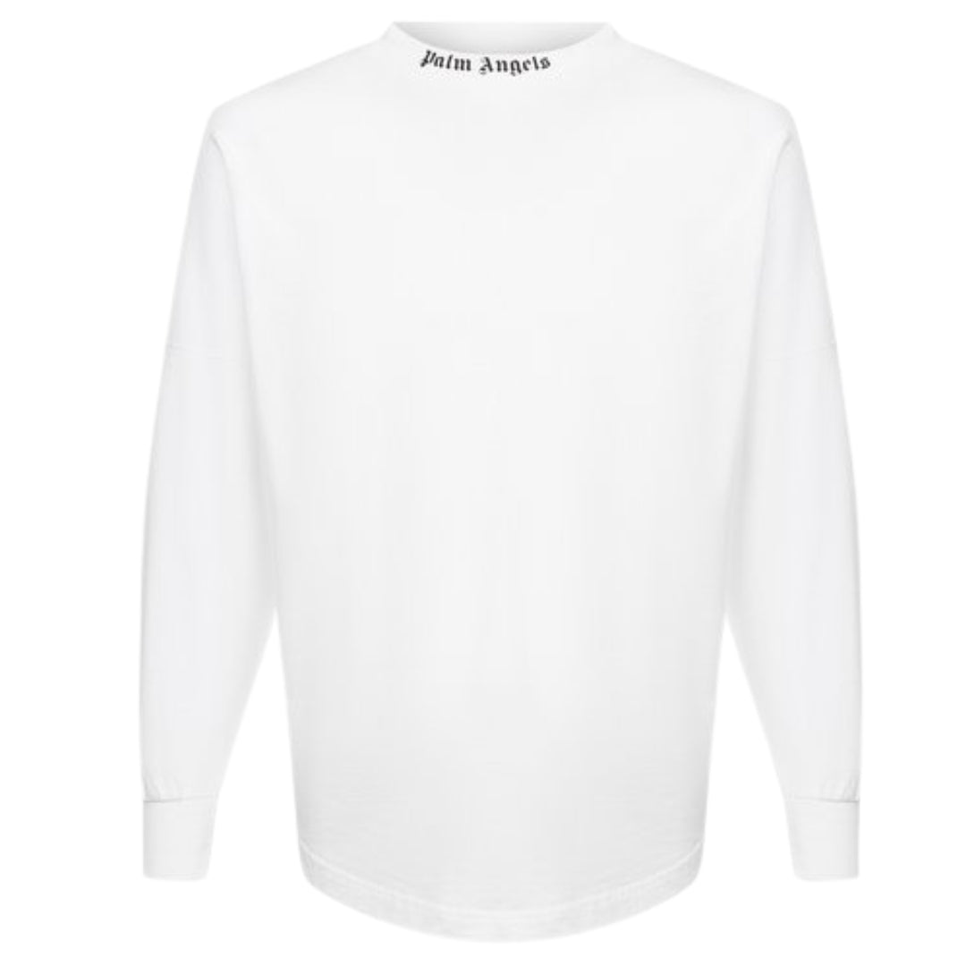 Palm Angels Double Classic Logo Long Sleeve White T-Shirt