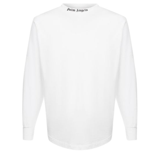 Palm Angels Double Classic Logo Long Sleeve White T-Shirt