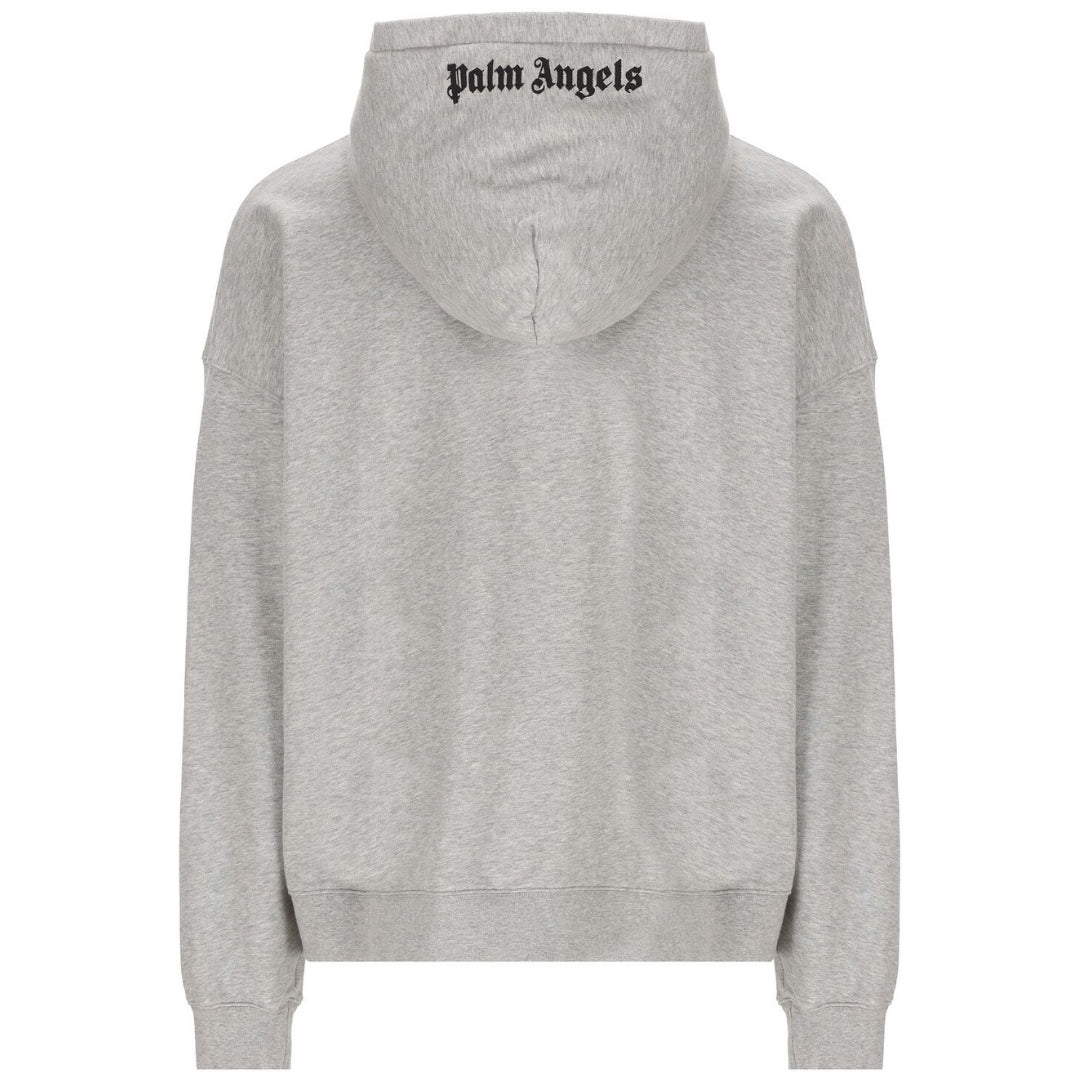 Palm Angels Embroidered Logo Grey Hoodie