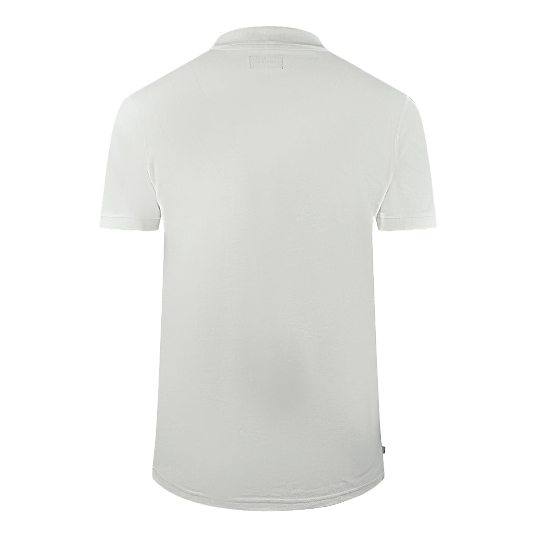 Aquascutum Brand Logo Plain White Polo Shirt