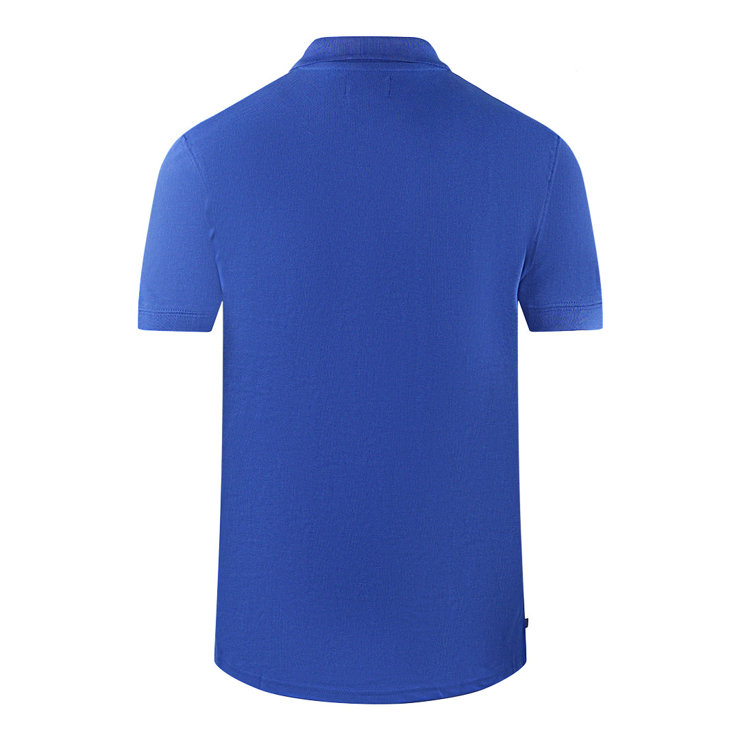 Aquascutum Brand Logo Plain Royal Blue Polo Shirt