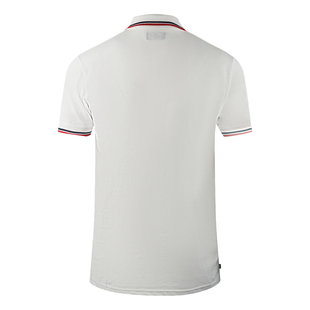 Aquascutum Twin Tipped Collar Brand Logo White Polo Shirt
