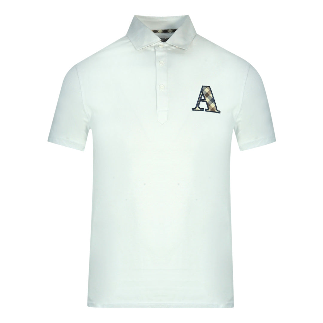 Aquascutum Check A Logo White Polo Shirt