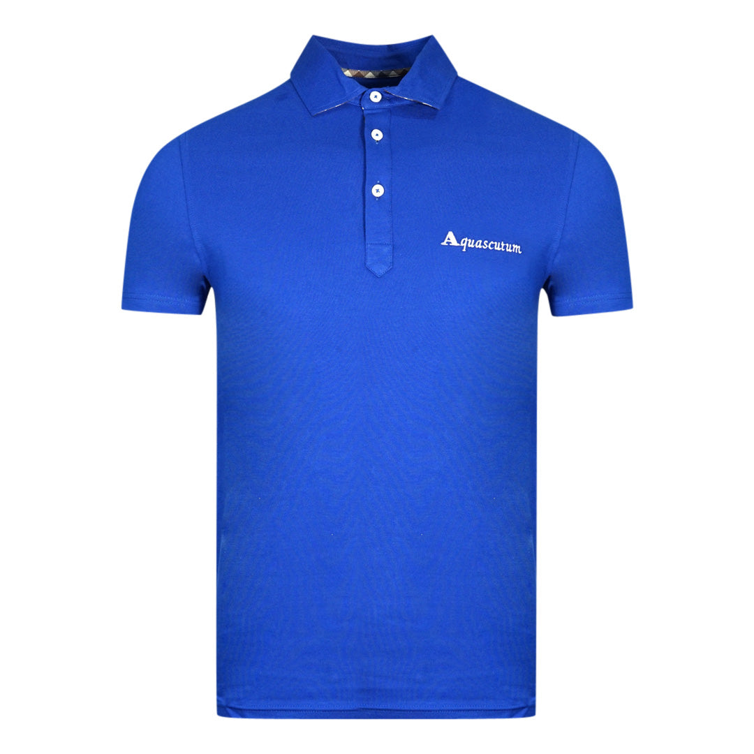 Aquascutum Signature Logo Blue Polo Shirt
