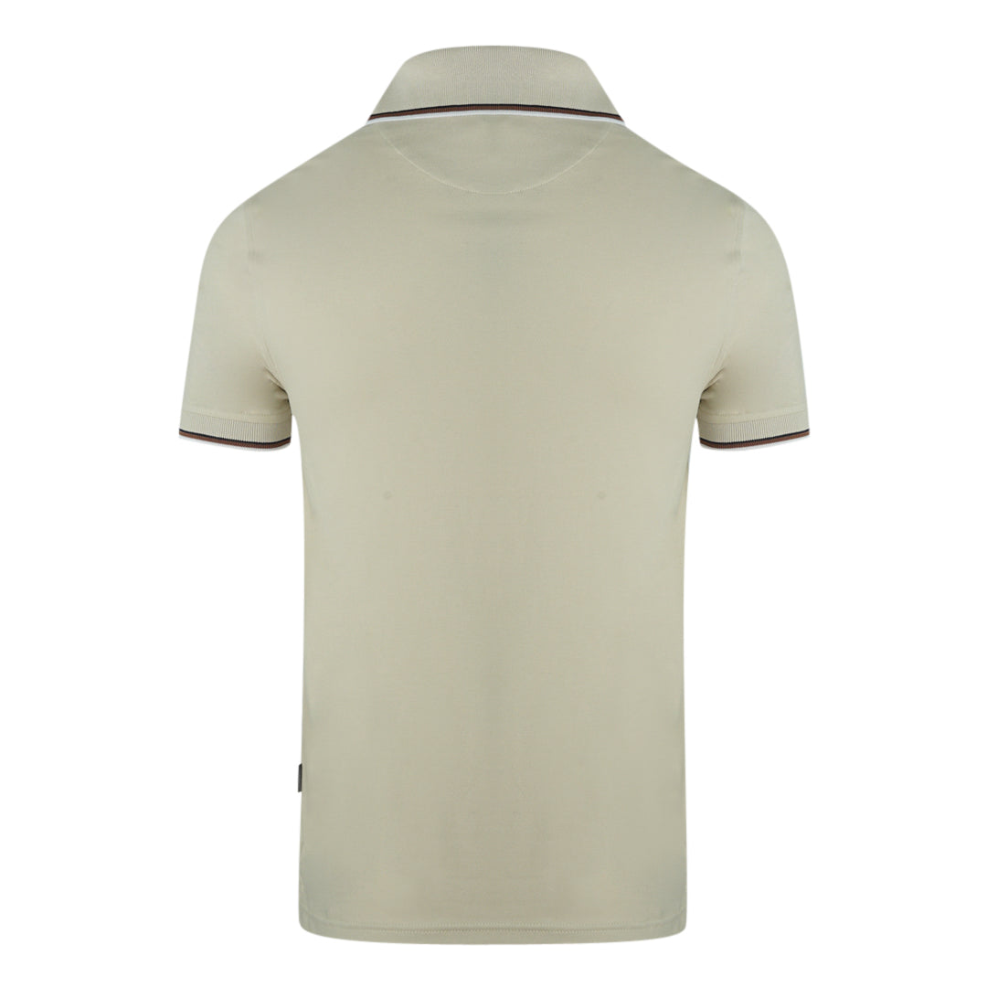 Aquascutum Brand Logo Beige Polo Shirt