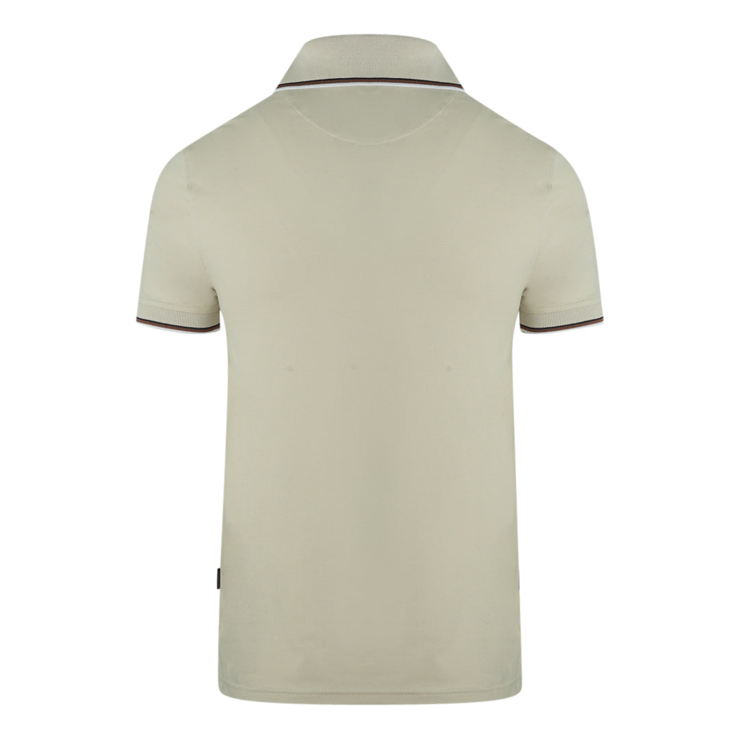 Aquascutum Tipped Collar Beige Polo Shirt