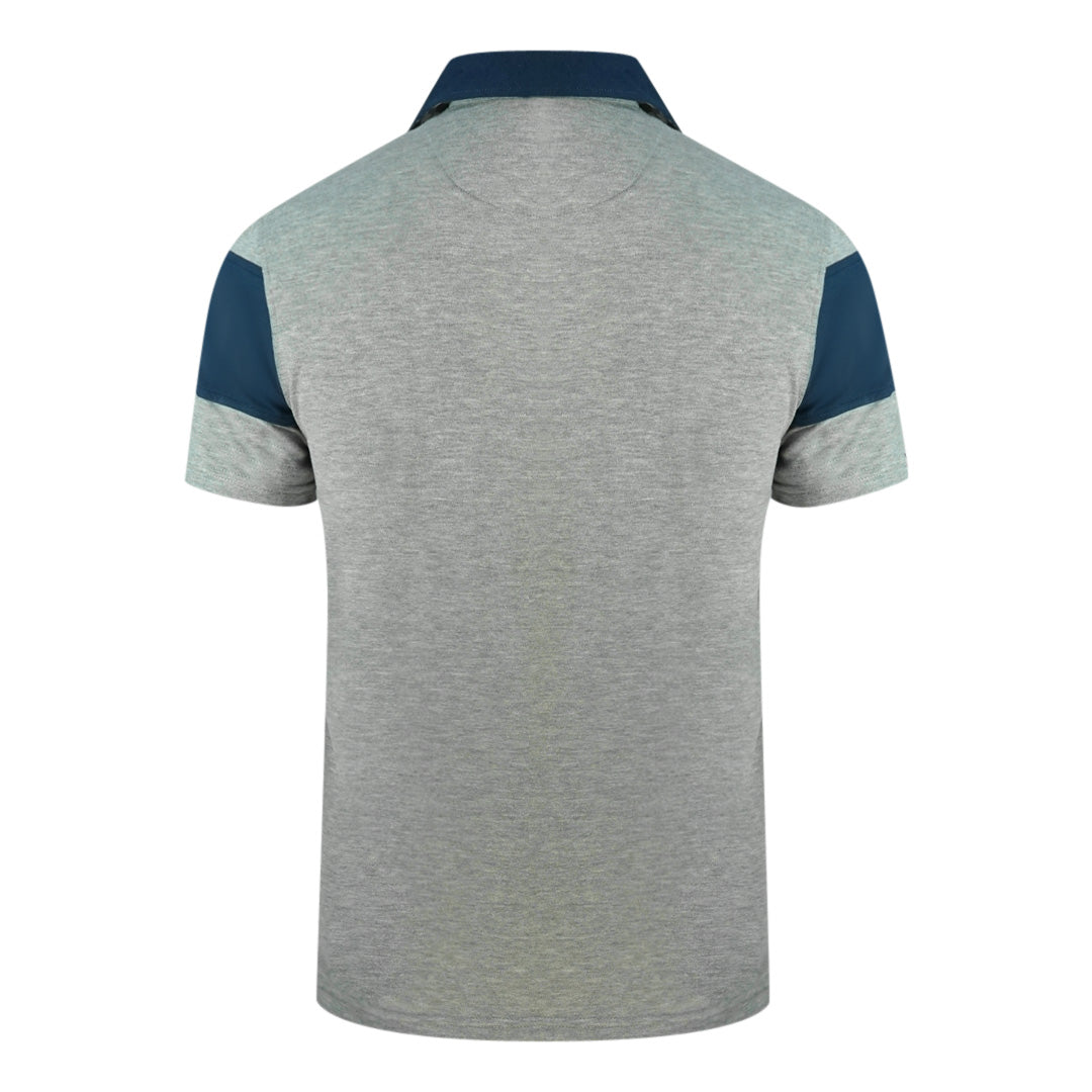 Aquascutum Colour Block Aldis Crest Chest Logo Grey Polo Shirt