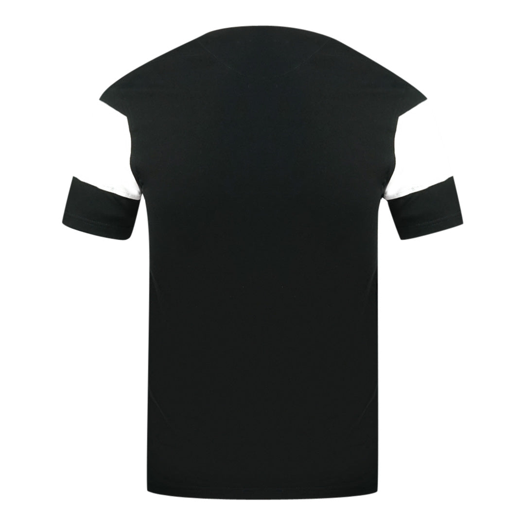 Aquascutum Colour Block Aldis Crest Chest Logo Black Polo Shirt