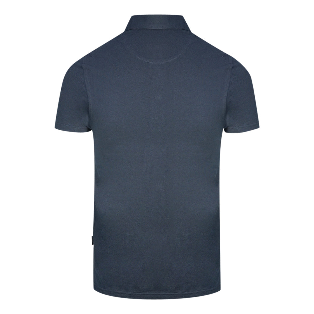 Aquascutum London Bold Logo Navy Blue Polo Shirt