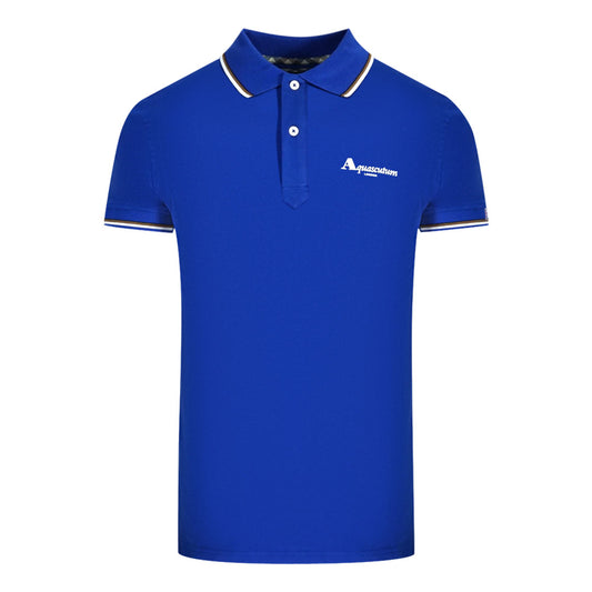 Aquascutum London Tipped Blue Polo Shirt