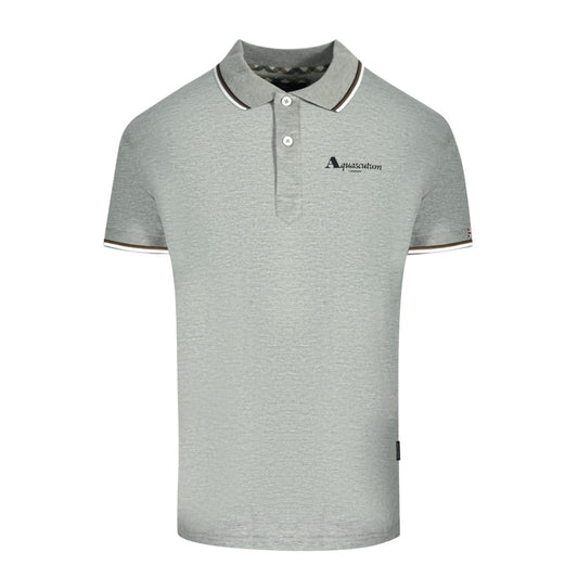 Aquascutum London Tipped Grey Polo Shirt