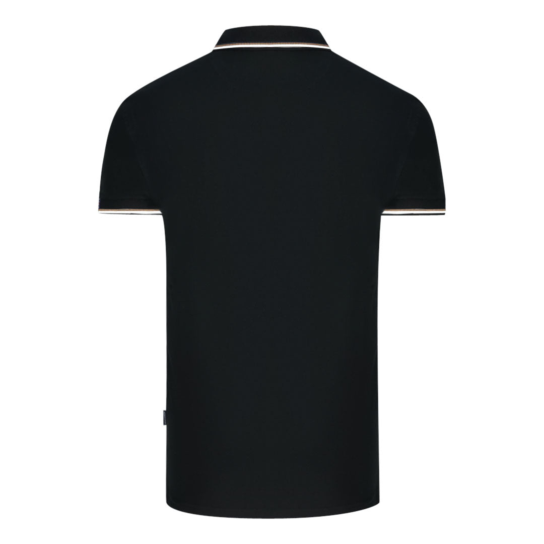 Aquascutum London Tipped Black Polo Shirt
