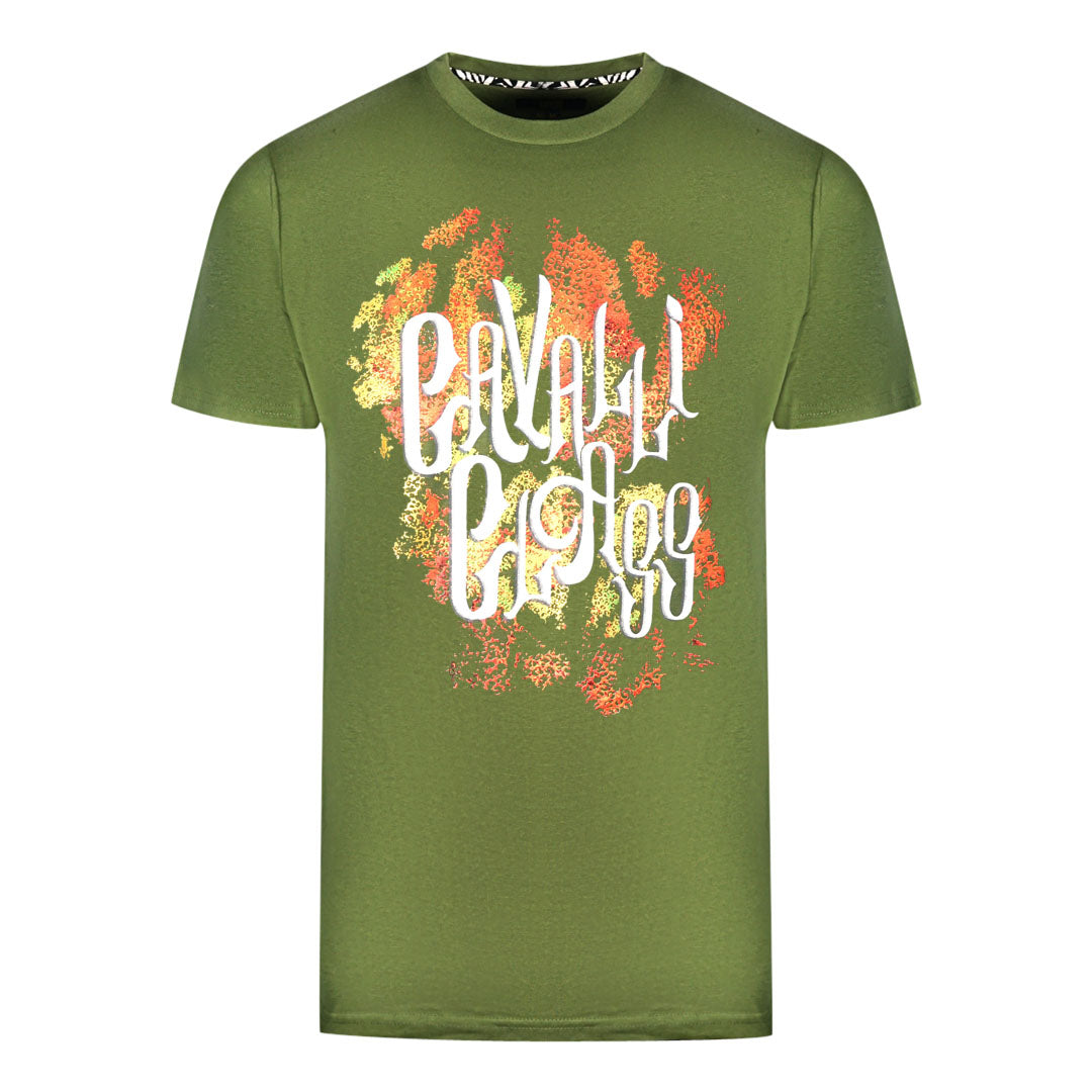 Cavalli Class Bold Logo Green T-Shirt