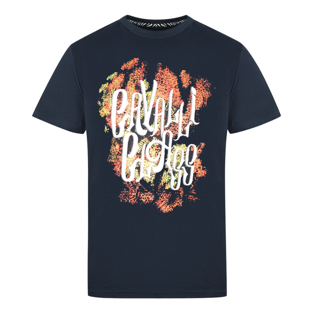 Cavalli Class Bold Logo Navy T-Shirt