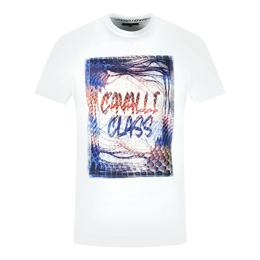 Cavalli Class Box Logo Box Logo White T-Shirt