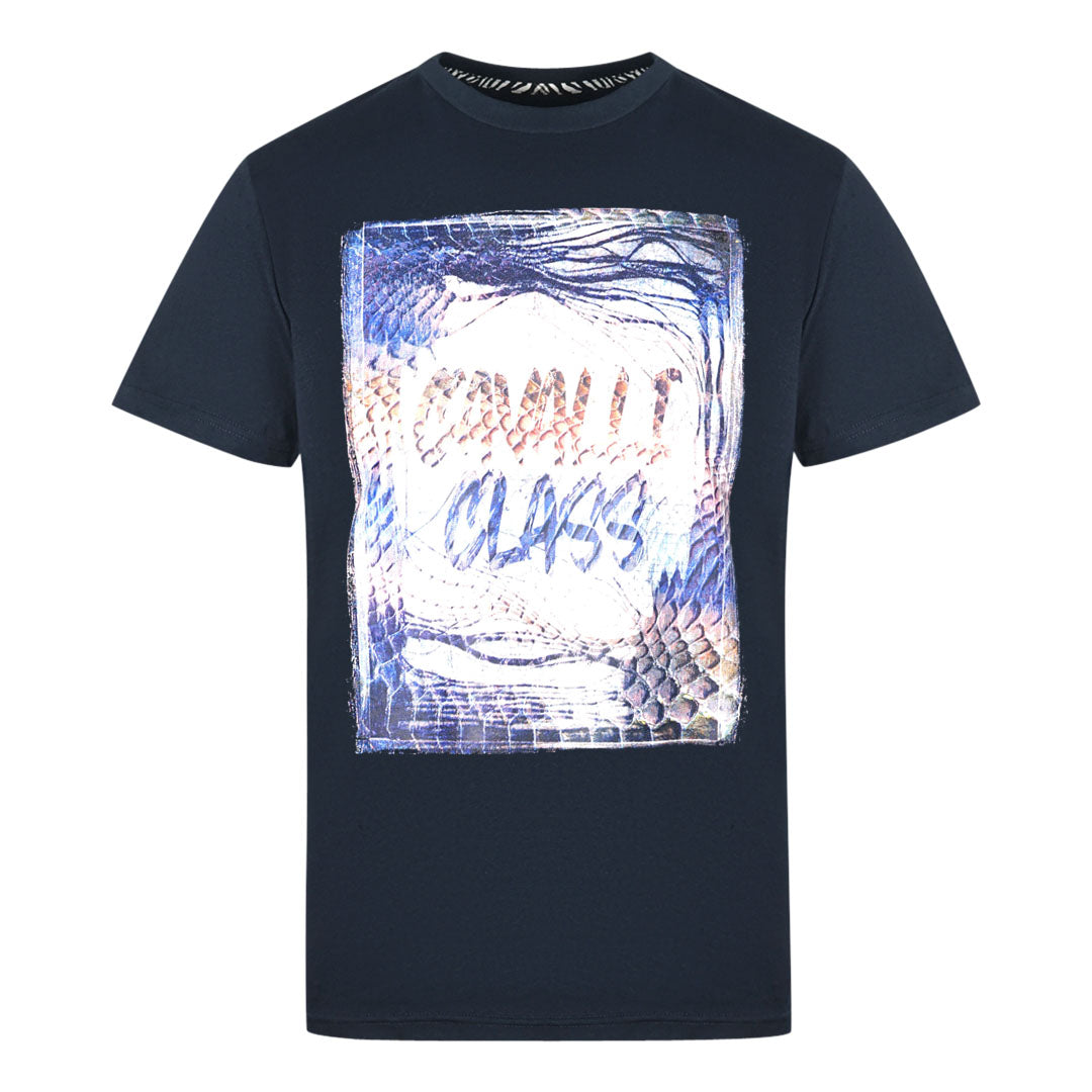 Cavalli Class Box Logo Navy Blue T-Shirt