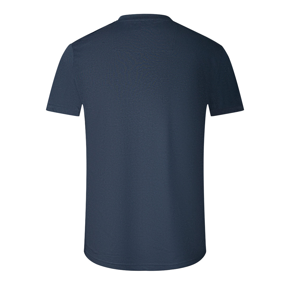 Cavalli Class Gradien Scales Design Logo Navy T-Shirt