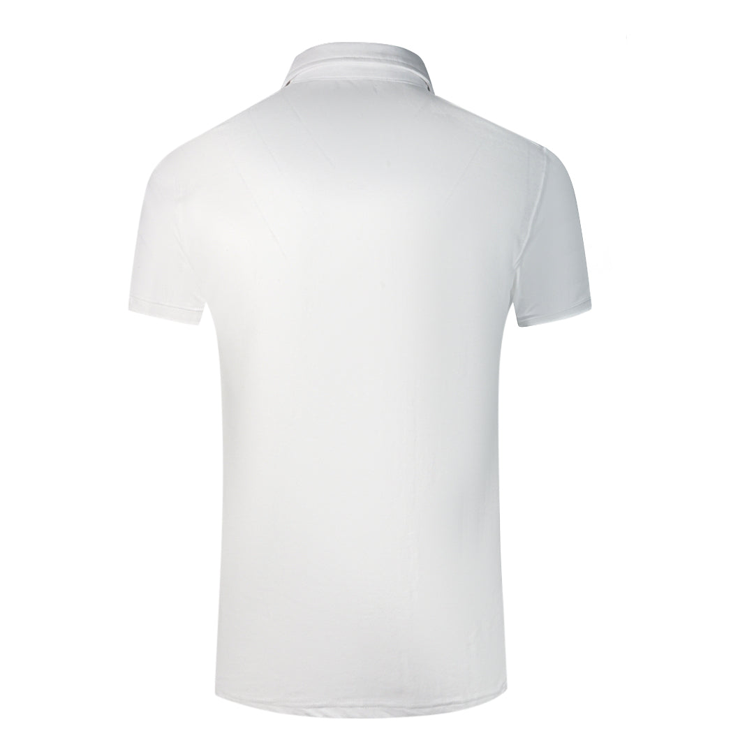 Cavalli Class Brand Logo White Polo Shirt