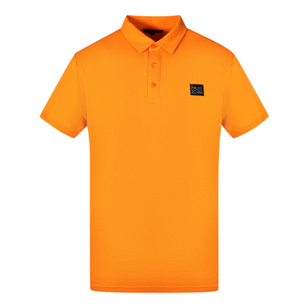 Cavalli Class Patch Logo Orange Polo Shirt