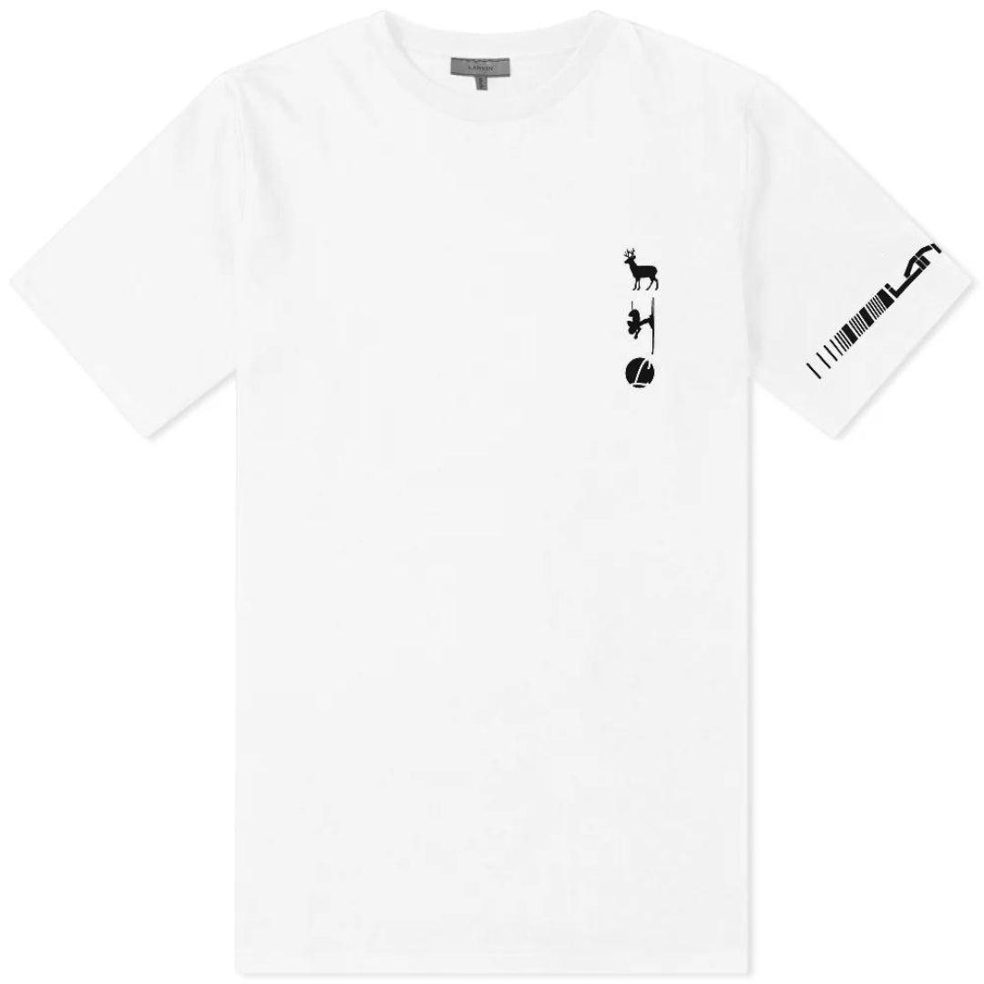 Lanvin Ski Placed Logo White T-Shirt