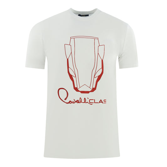 Cavalli Class Snake Head Logo White T-Shirt