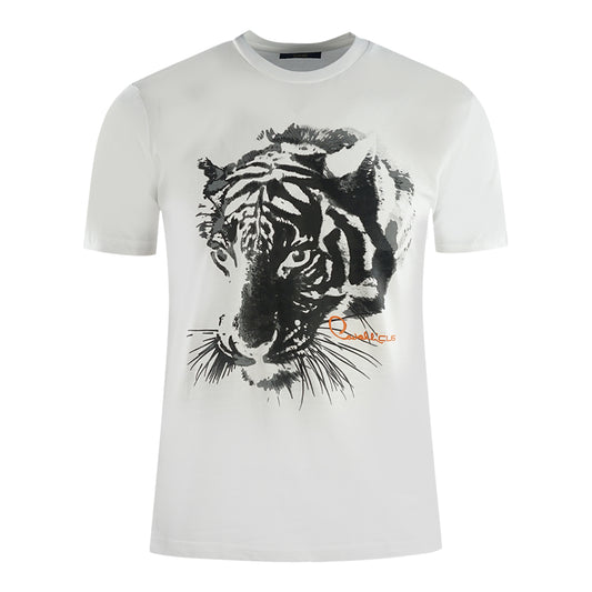 Cavalli Class Large Tiger Logo White T-Shirt