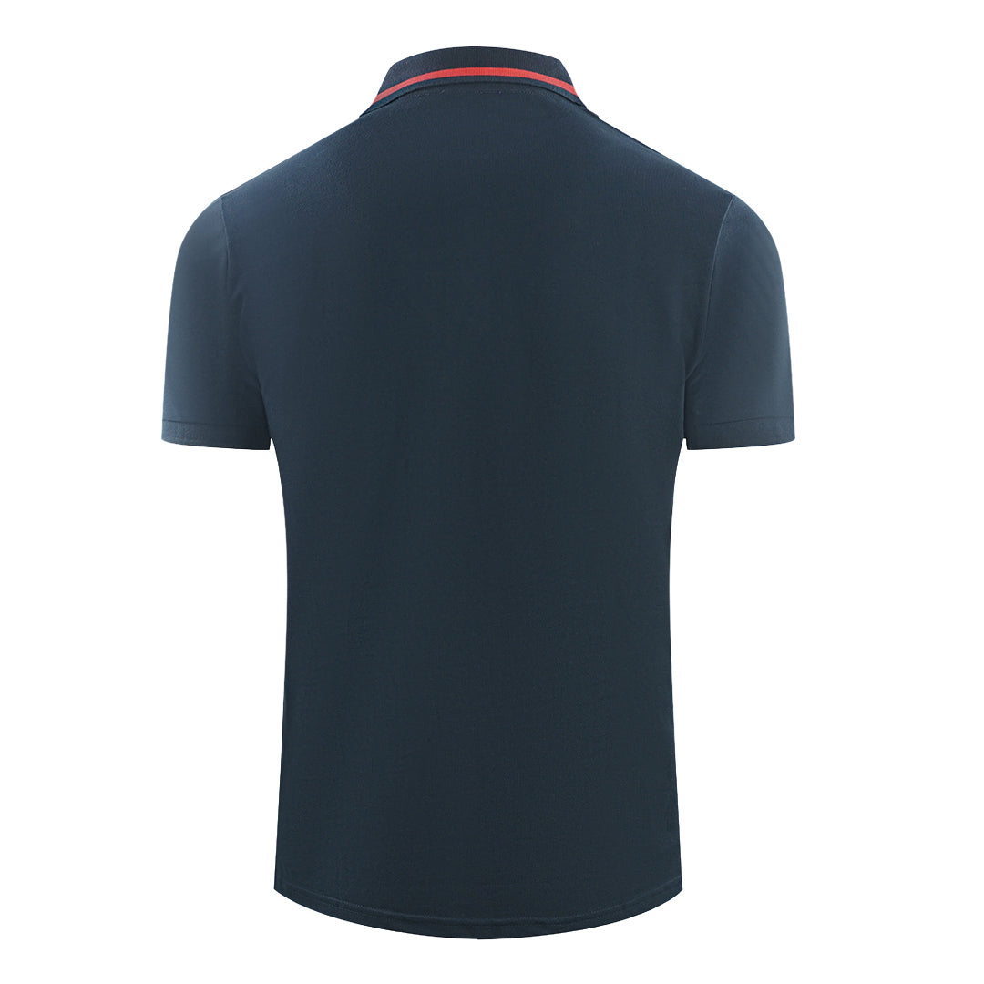 Cavalli Class Circular Snake Logo Navy Blue Polo Shirt