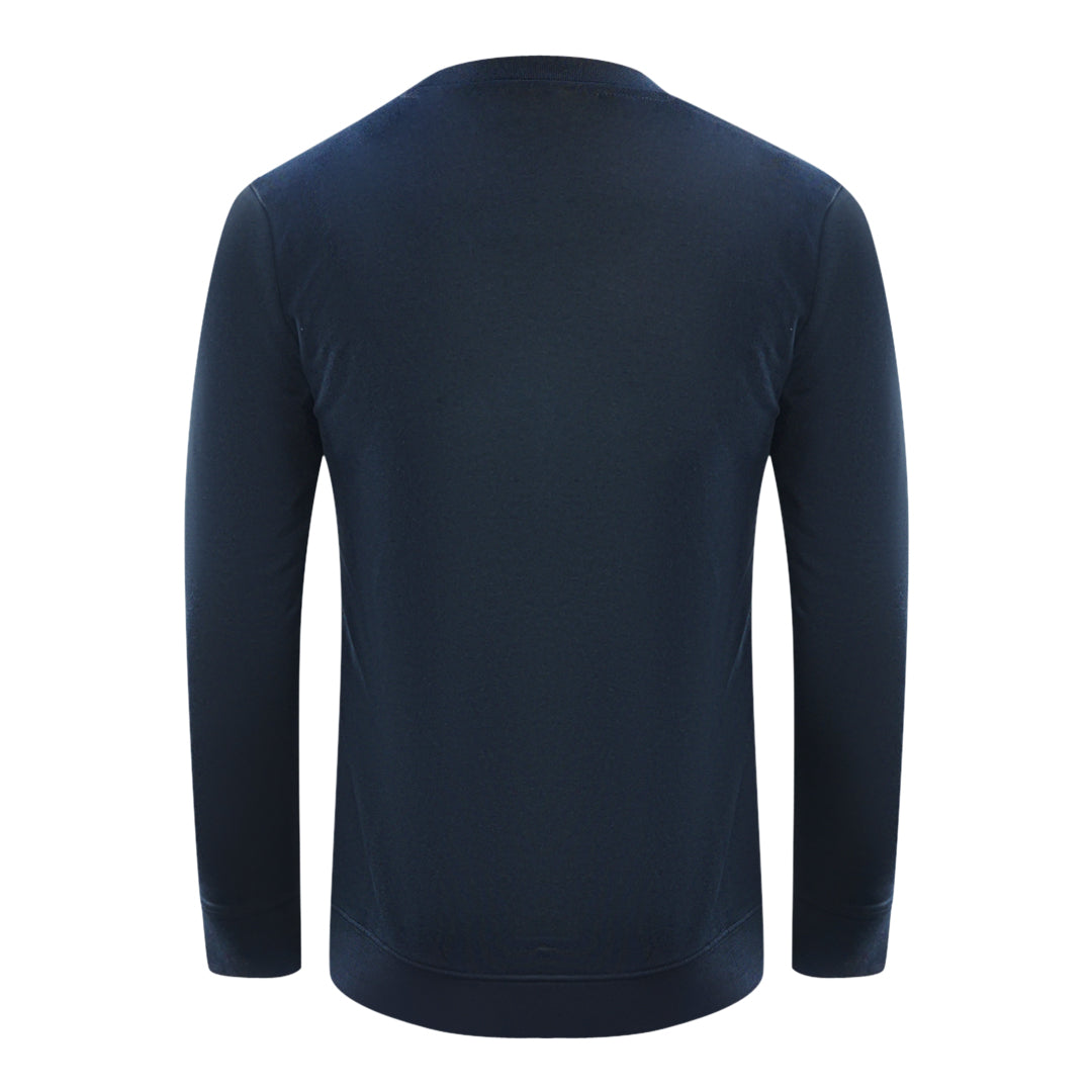 Cavalli Class Bold Brand Logo Navy Blue Sweatshirt