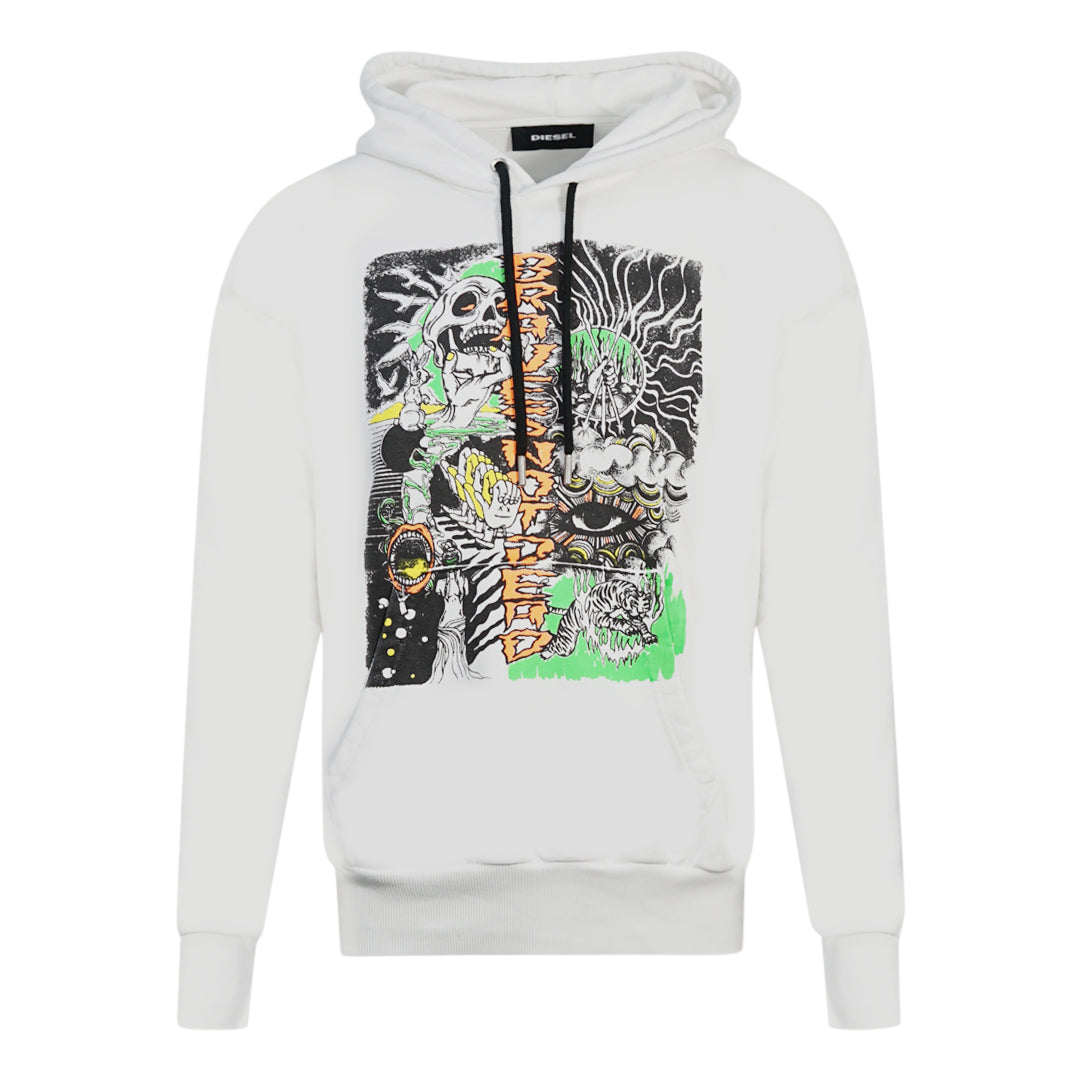 Diesel S-Alby-D1 White Hoodie