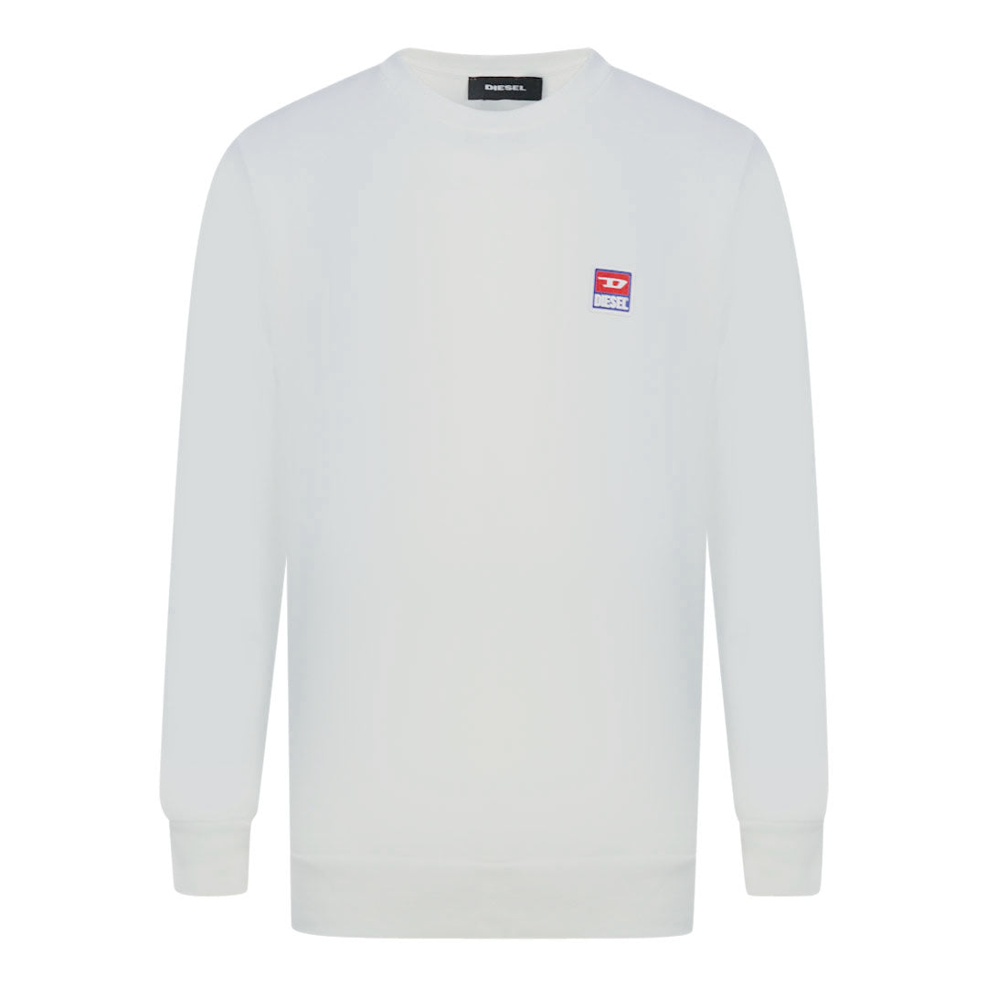 Diesel S-Gir-Div-P Pacth Logo White Sweater