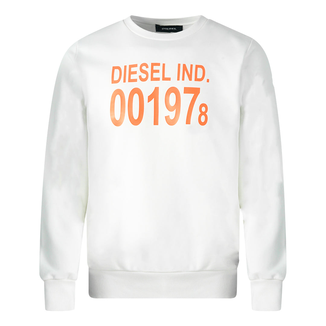 Diesel 001978 Logo White Sweater - Nova Clothing