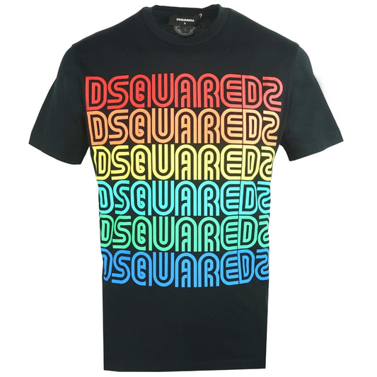 Dsquared2 Cool Fit Multi Colour Logos Black T-Shirt