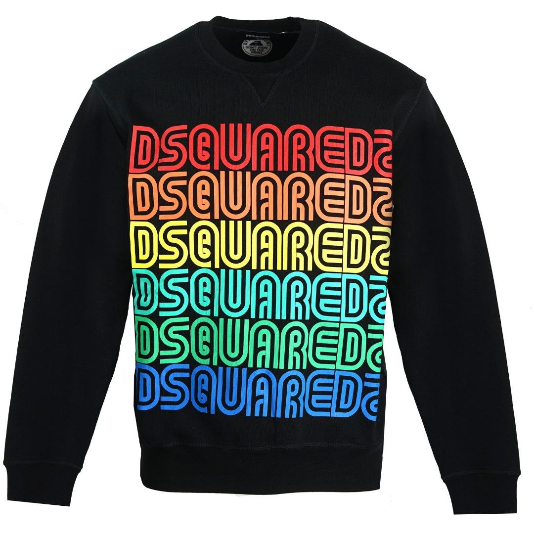 Dsquared2 Multicolour Repetitive Logo Black Sweater - Nova Clothing