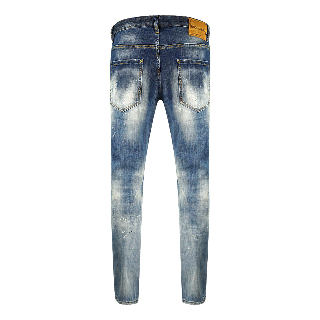 Dsquared2 Skater Jean Distressed Paint Splash Effect Jeans