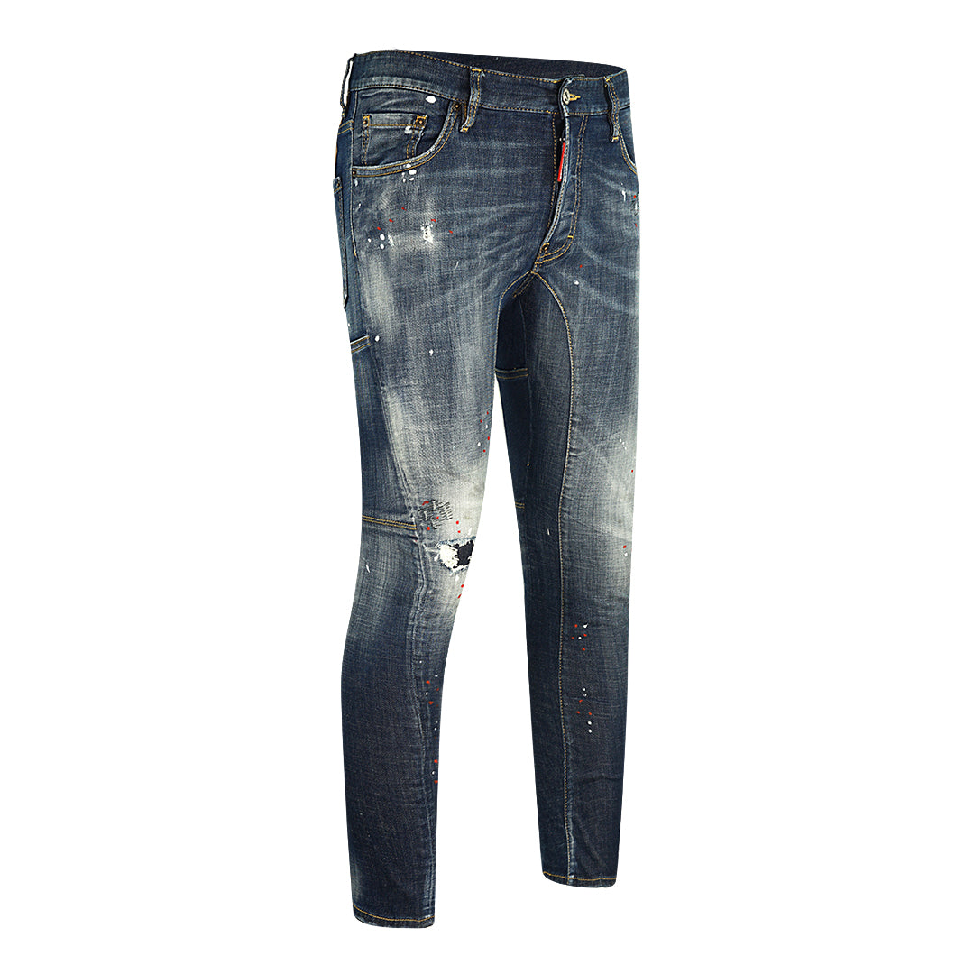 Dsquared2 Tidy Biker Jean Paint Effect Destroyed Jeans