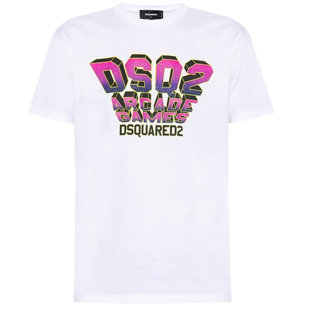 Dsquared2 Space Invaders Logo Cool Fit White T-Shirt