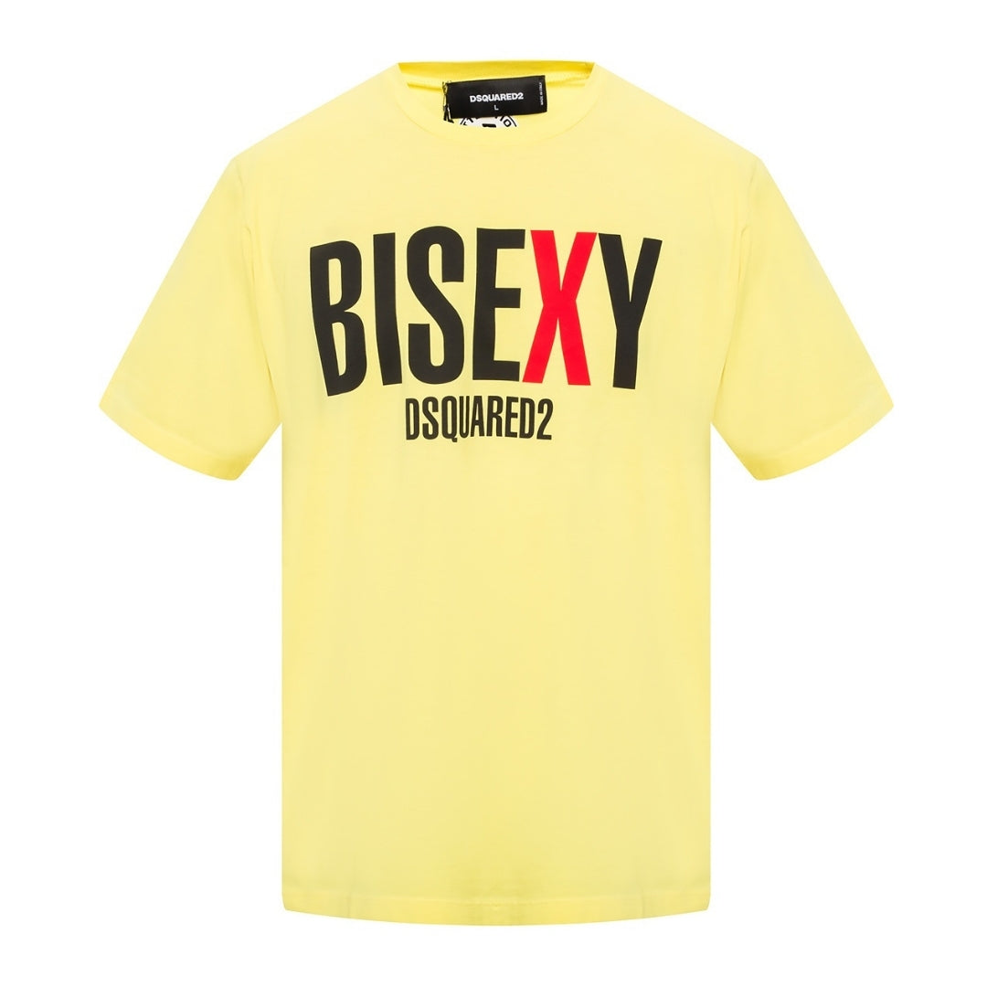 Dsquared2 Oversize Fit BiSexy Logo Yellow T-Shirt
