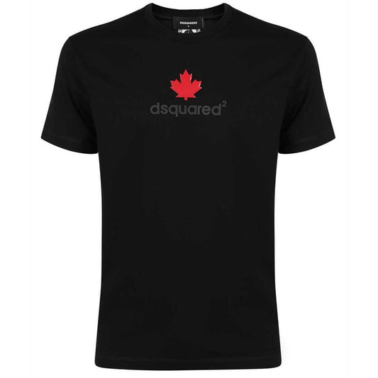 Dsquared2 Maple Leaf Chest Logo Black T-Shirt