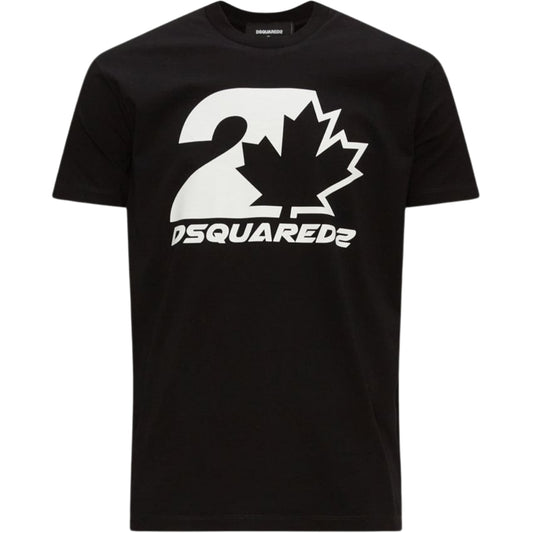 Dsquared2 Bold Maple Logo Cool Fit Black T-Shirt