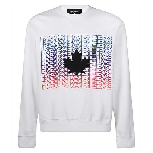 Dsquared2 Multi Logo Maple Leaf White Sweater
