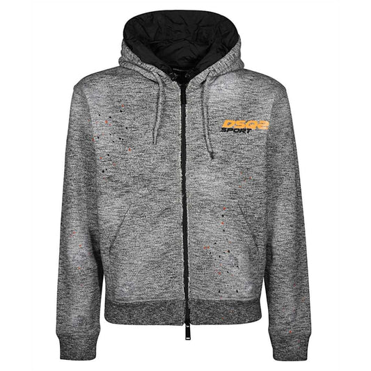 Dsquared2 DSQ2 Sport Paint Splash Grey Hoodie Jacket